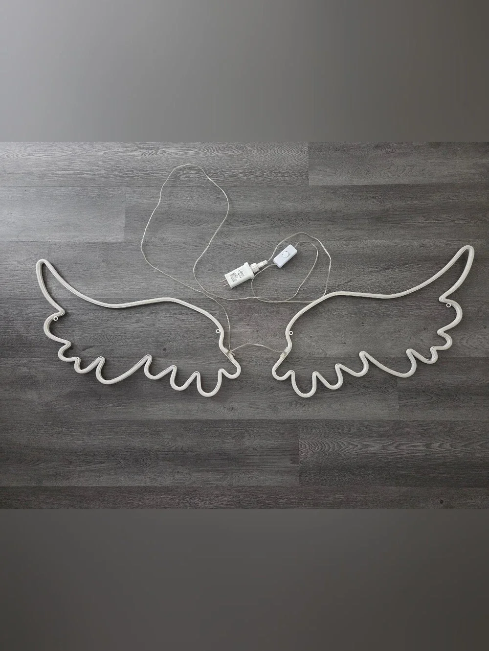 Neon Angel Wings Light - Warm White Glow